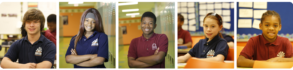 Collage of five individual student portraits