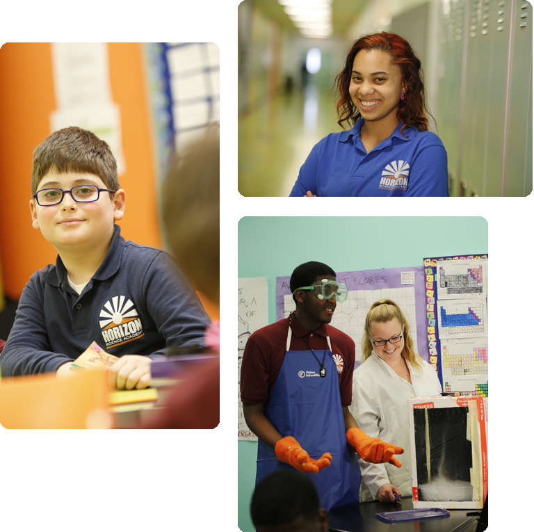 Students engaged in learning and interacting in a classroom collage